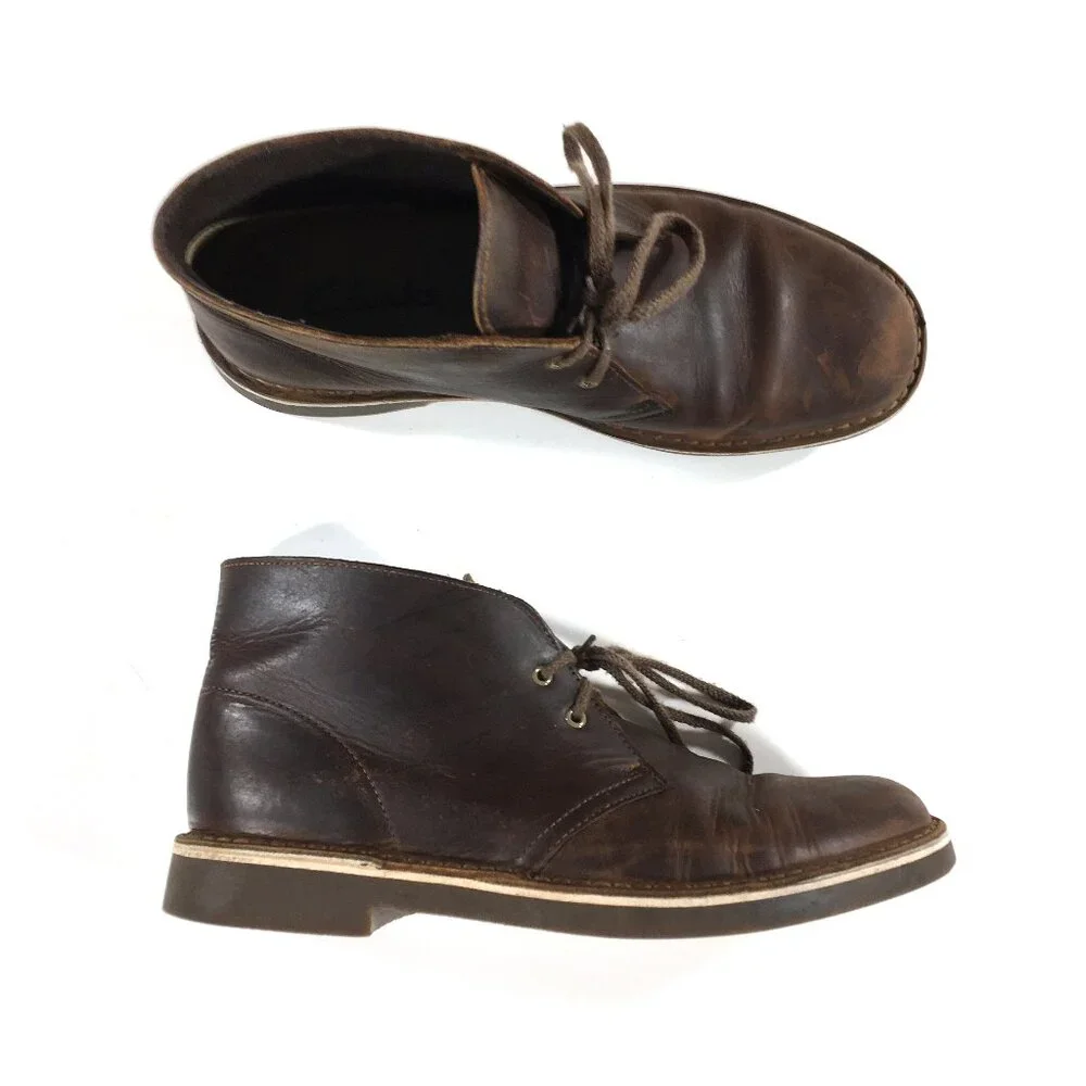 Clarks Desert Boots Mens Size 8.5 Brown Leather 15522